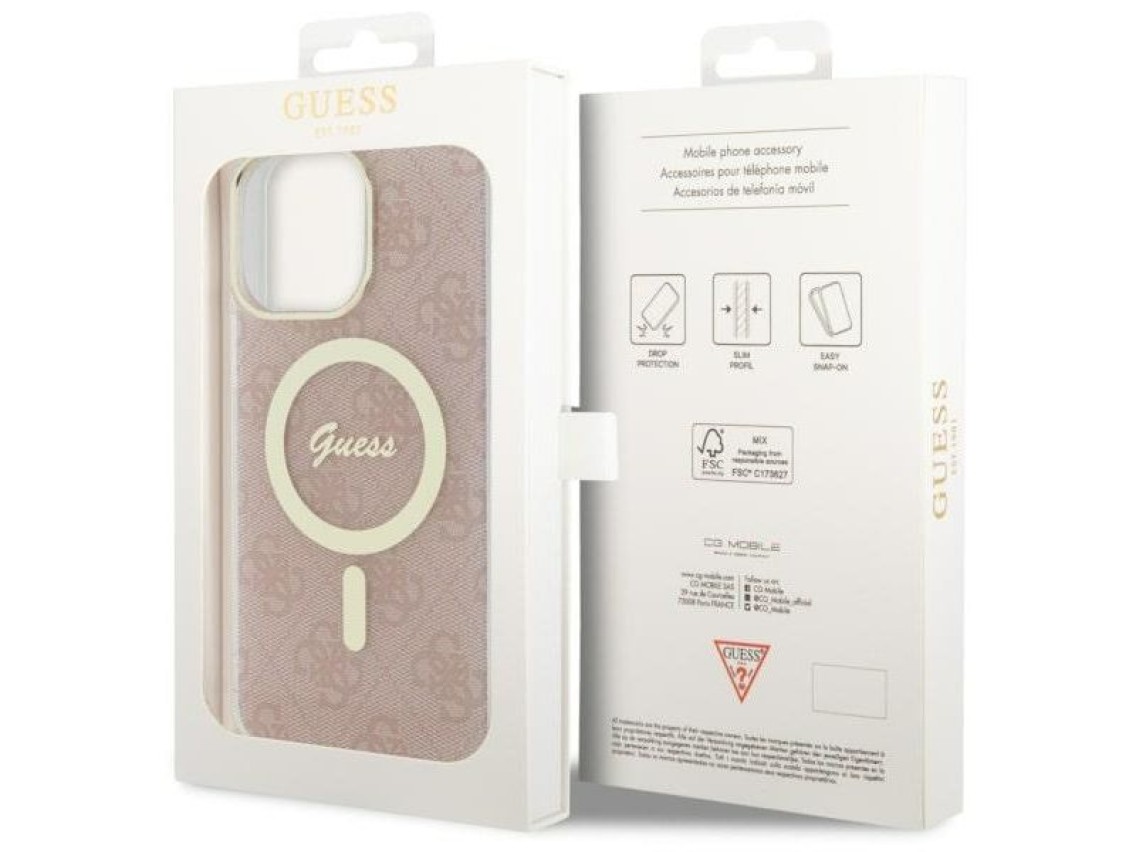 Guess 4G MagSafe case for iPhone 14 Pro Max - pink