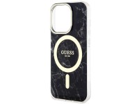 Capa rígida preta/preta com estampa de mármore e MagSafe Guess GUHMP14LPCUMAK para iPhone 14 Pro de Capa rígida preta/preta com estampa de mármore e MagSafe Guess GUHMP14LPCUMAK para iPhone 14 Pro de