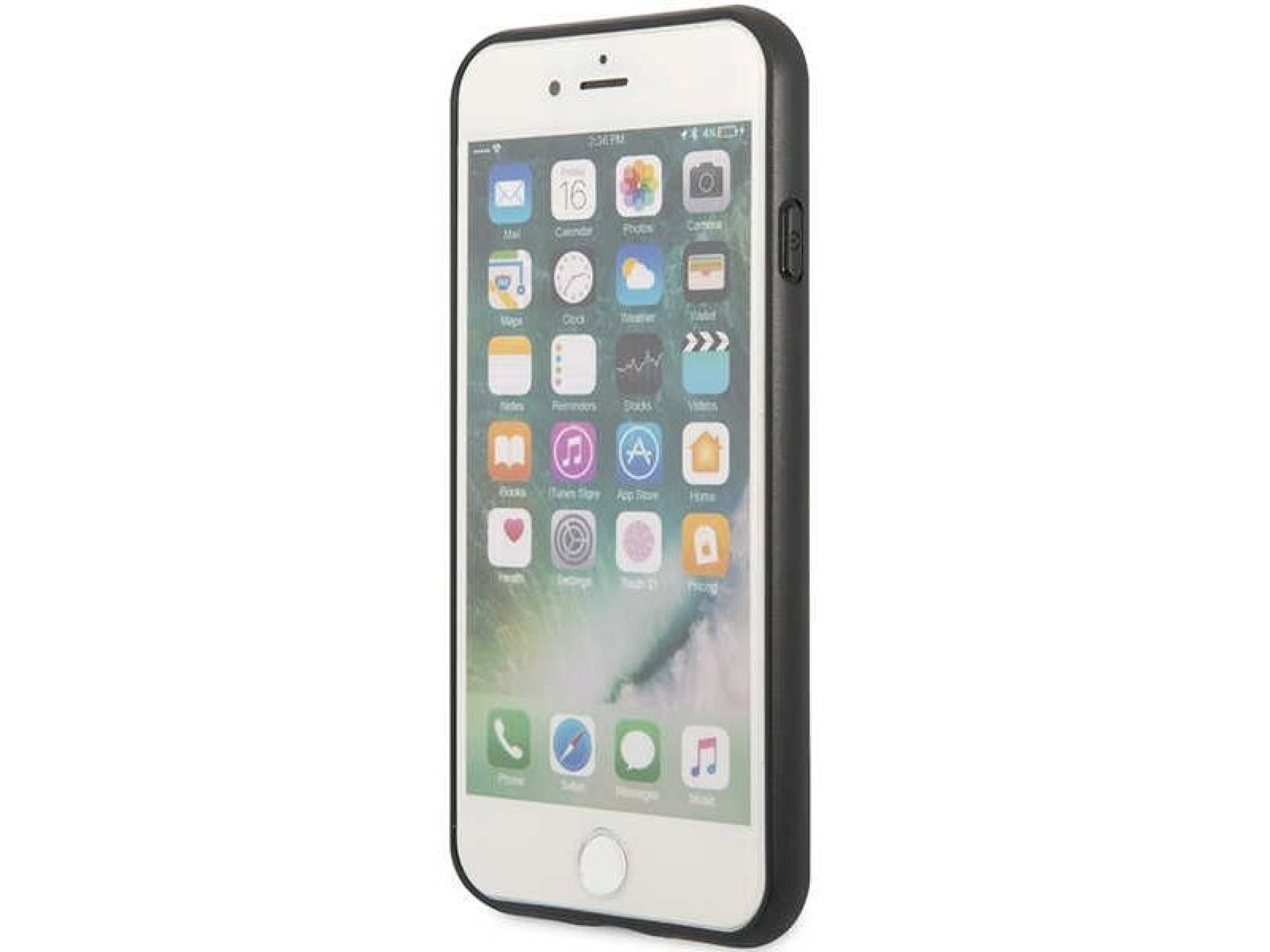 Capa rígida cinza/cinza Guess GUHCI84GMGGR para iPhone 7/8/SE 2020/2022 com logo grande em metal.