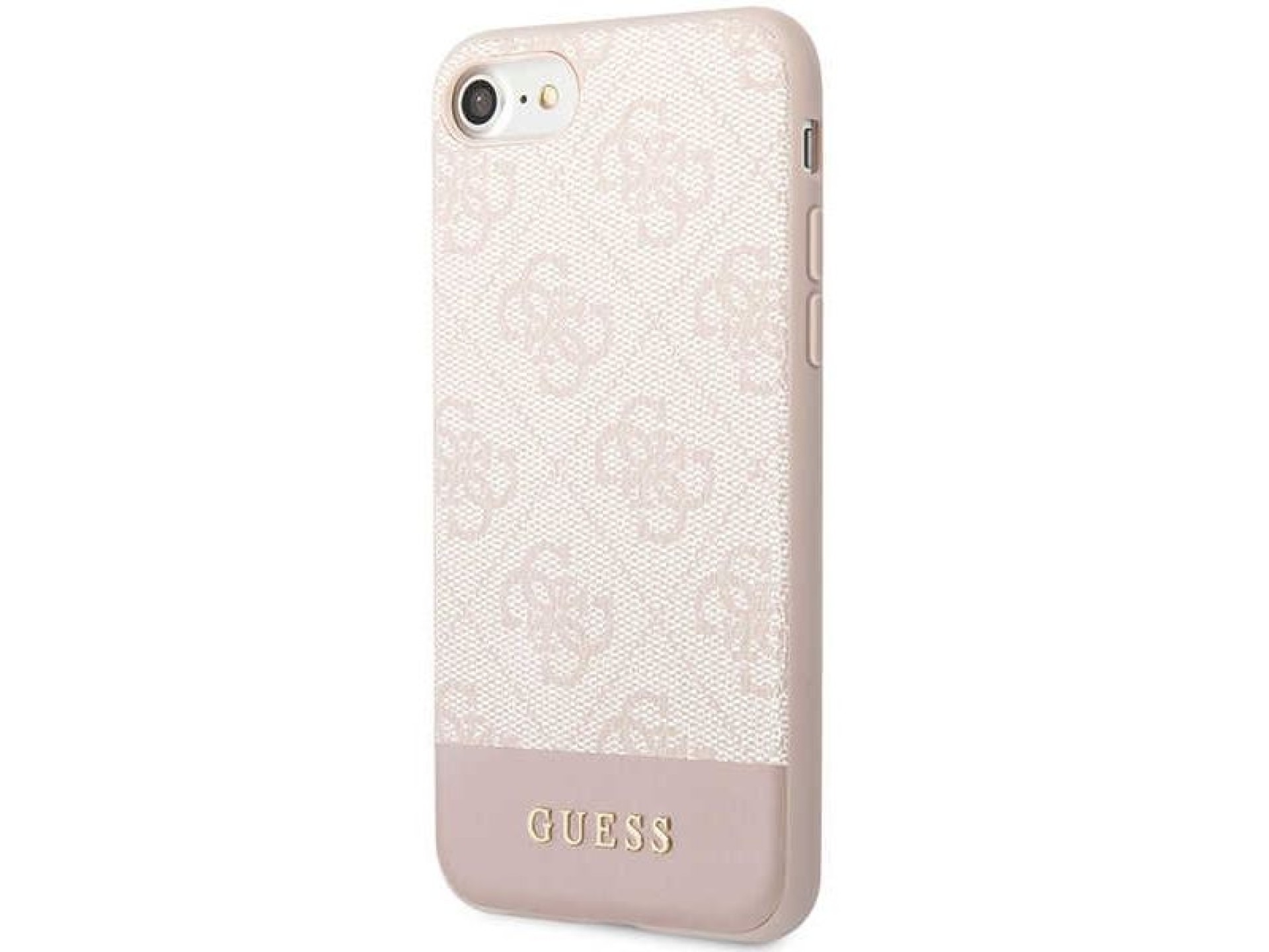 Capa rígida rosa/rosa Guess GUHCI8G4GLPI para iPhone 7/8/SE 2020/2022, coleção 4G Stripe.