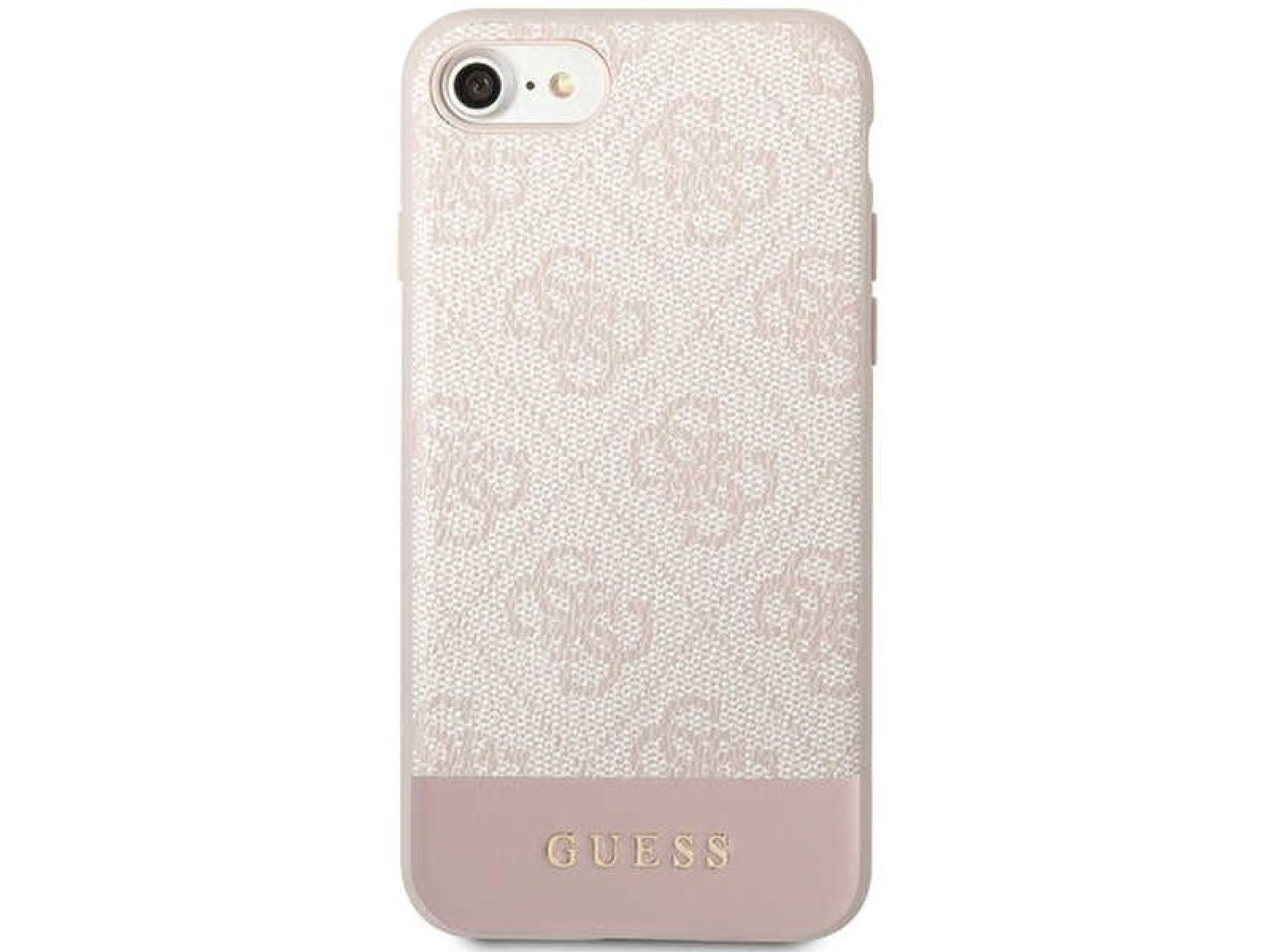 Capa rígida rosa/rosa Guess GUHCI8G4GLPI para iPhone 7/8/SE 2020/2022, coleção 4G Stripe.