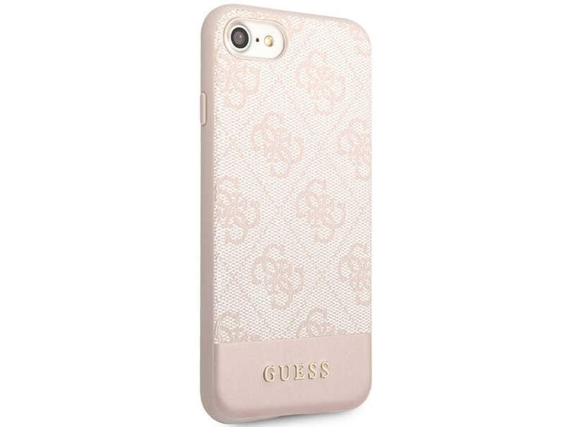 Capa rígida rosa/rosa Guess GUHCI8G4GLPI para iPhone 7/8/SE 2020/2022, coleção 4G Stripe.