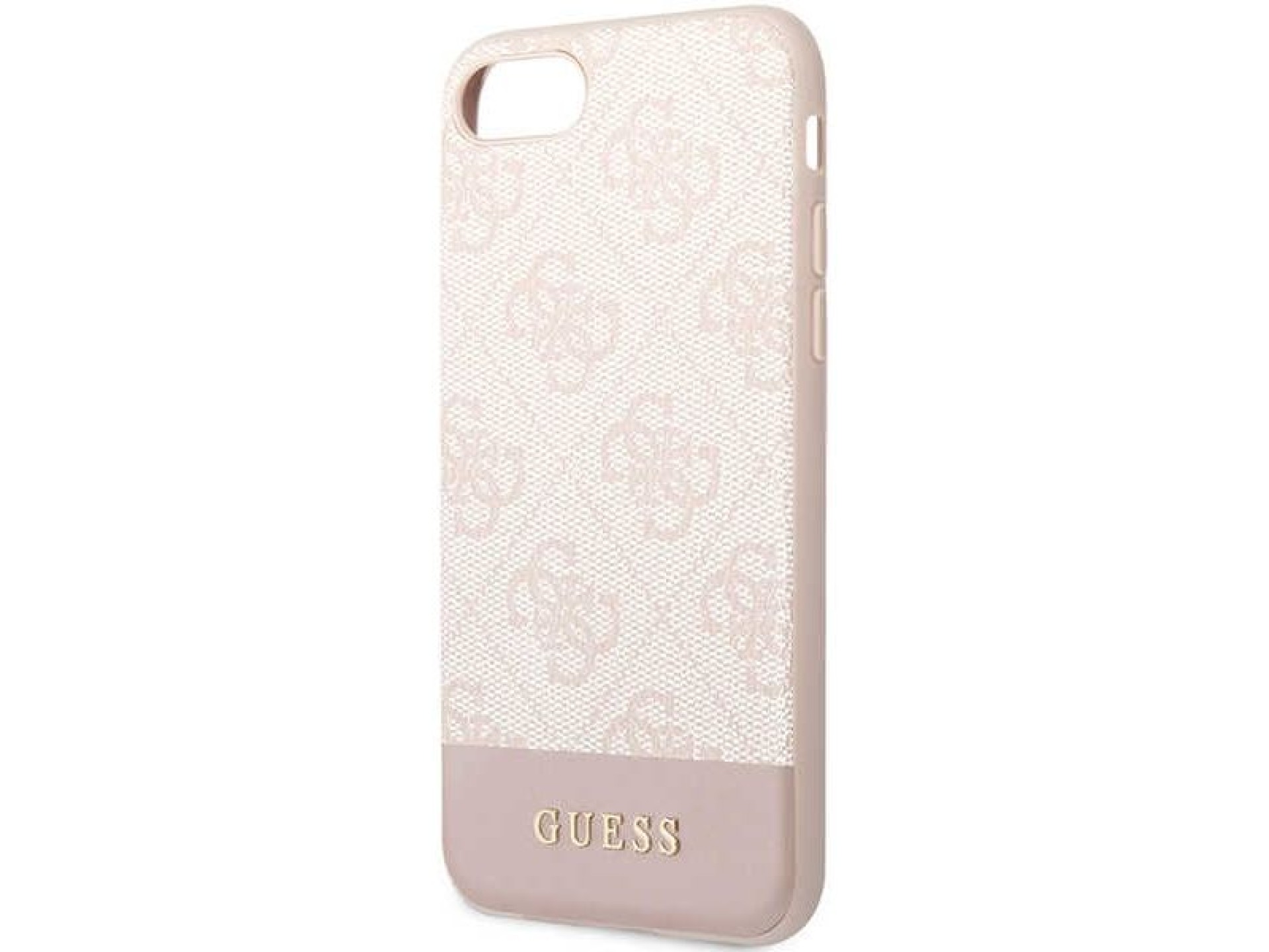 Capa rígida rosa/rosa Guess GUHCI8G4GLPI para iPhone 7/8/SE 2020/2022, coleção 4G Stripe.