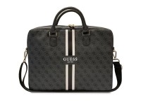Mochila Guess 4G com estampa de listras para laptop de 16" - preta