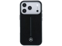 Capa Mercedes em couro semi-envolvente Iconic Line MagSafe para iPhone 17 Pro - Preta Capa Mercedes em couro semi-envolvente Iconic Line MagSafe para iPhone 17 Pro - Preta