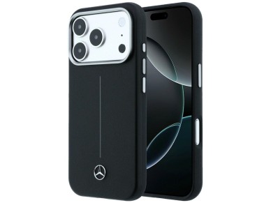 Mercedes Leather Semi Wrap Iconic Line MagSafe Case for iPhone 17 Pro - Black Mercedes Leather Semi Wrap Iconic Line MagSafe Case for iPhone 17 Pro - Black
