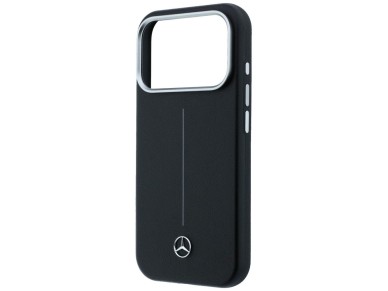 Mercedes Leather Semi Wrap Iconic Line MagSafe Case for iPhone 17 Pro Max - Black Mercedes Leather Semi Wrap Iconic Line MagSafe Case for iPhone 17 Pro Max - Black