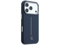 Mercedes Leather Semi Wrap Iconic Line MagSafe Case for iPhone 17 Pro - Navy Blue Mercedes Leather Semi Wrap Iconic Line MagSafe Case for iPhone 17 Pro - Navy Blue