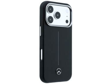 Mercedes Leather Semi Wrap Iconic Line MagSafe Case for iPhone 17 Pro Max - Black Mercedes Leather Semi Wrap Iconic Line MagSafe Case for iPhone 17 Pro Max - Black