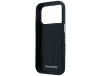 Funda semitransparente de piel Mercedes con efecto madera y MagSafe para iPhone 17 Pro - Negra Funda semitransparente de piel Mercedes con efecto madera y MagSafe para iPhone 17 Pro - Negra