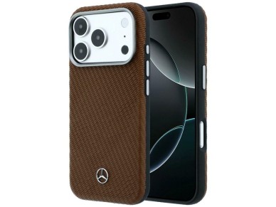 Mercedes Leather Semi Wrap Wood Effect MagSafe Case for iPhone 17 Pro Max - Brown Mercedes Leather Semi Wrap Wood Effect MagSafe Case for iPhone 17 Pro Max - Brown