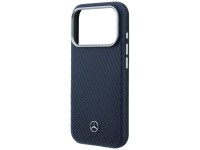 Funda semitransparente de piel Mercedes con efecto madera y MagSafe para iPhone 17 Pro Max - Azul ma