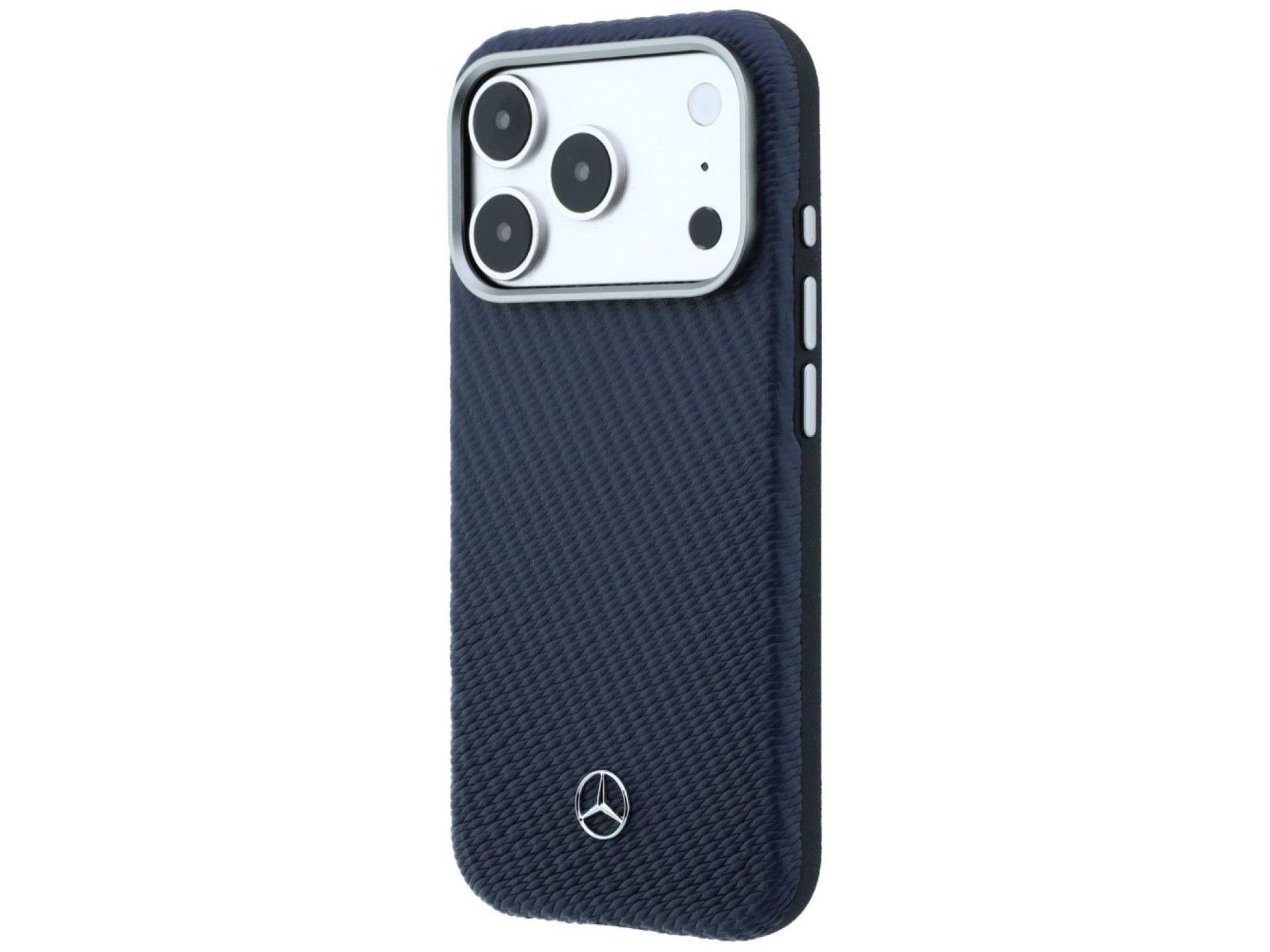 Funda semitransparente de piel Mercedes con efecto madera y MagSafe para iPhone 17 Pro Max - Azul ma