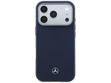 Funda semitransparente de piel Mercedes con efecto madera y MagSafe para iPhone 17 Pro Max - Azul ma