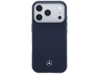 Funda semitransparente de piel Mercedes con efecto madera y MagSafe para iPhone 17 Pro Max - Azul ma