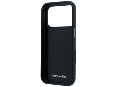 Funda semitransparente de piel Mercedes con efecto madera y MagSafe para iPhone 17 Pro Max - Azul ma