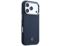 Funda semitransparente de piel Mercedes con efecto madera y MagSafe para iPhone 17 Pro Max - Azul ma
