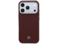 Mercedes Leather Semi Wrap Wood Effect MagSafe Case for iPhone 17 Pro - Red Mercedes Leather Semi Wrap Wood Effect MagSafe Case for iPhone 17 Pro - Red