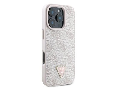 Guess Leather 4G Triangle Strass MagSafe Case for iPhone 16 Pro Max - Pink Guess Leather 4G Triangle Strass MagSafe Case for iPhone 16 Pro Max - Pink