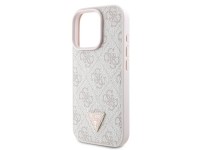 Capa Guess Leather 4G Triangle Strass MagSafe para iPhone 16 Pro Max - Rosa