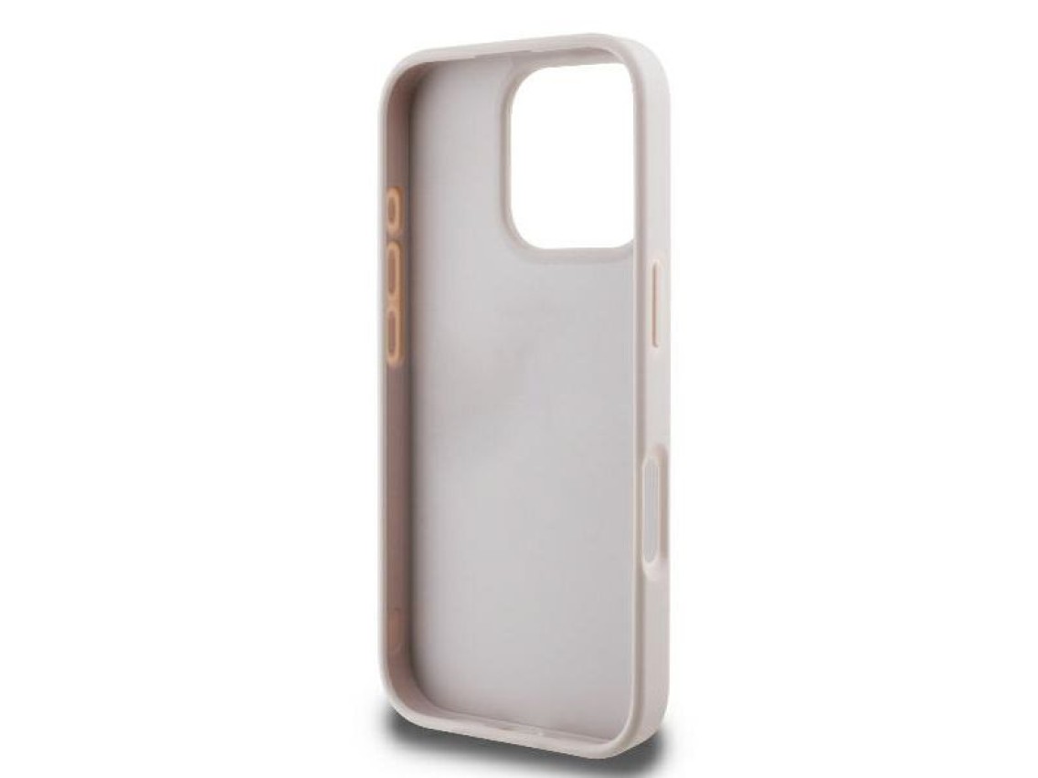 Guess Leather 4G Triangle Strass MagSafe Case for iPhone 16 Pro Max - Pink