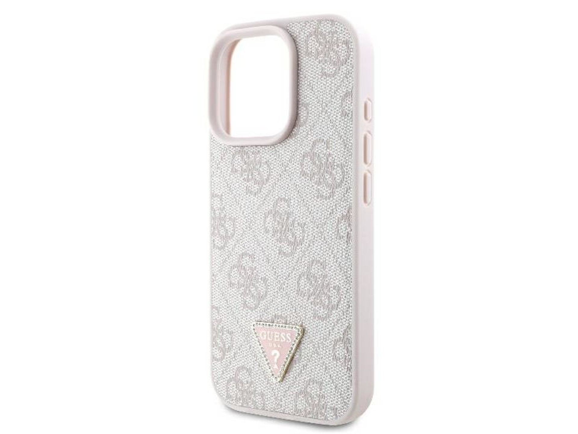 Guess Leather 4G Triangle Strass MagSafe Case for iPhone 16 Pro Max - Pink