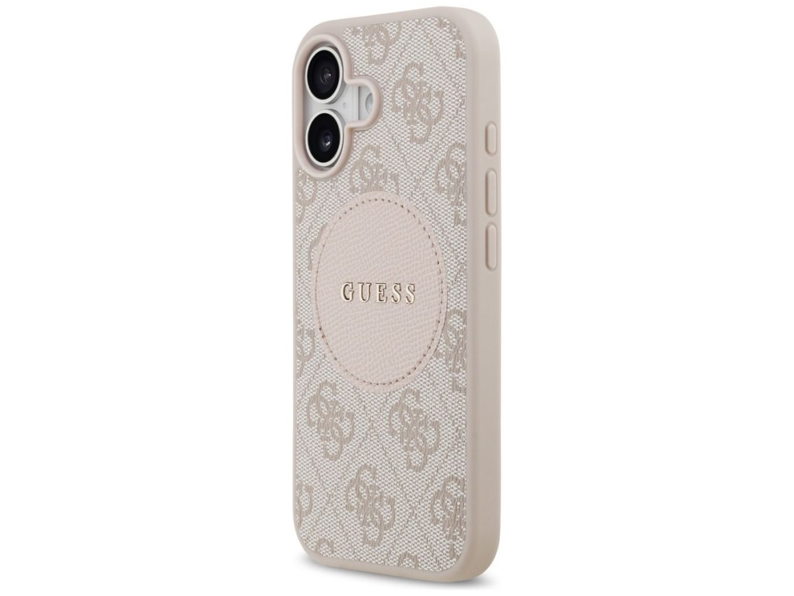 Capa MagSafe Guess 4G Circle Classic Logo para iPhone 17 - Rosa
