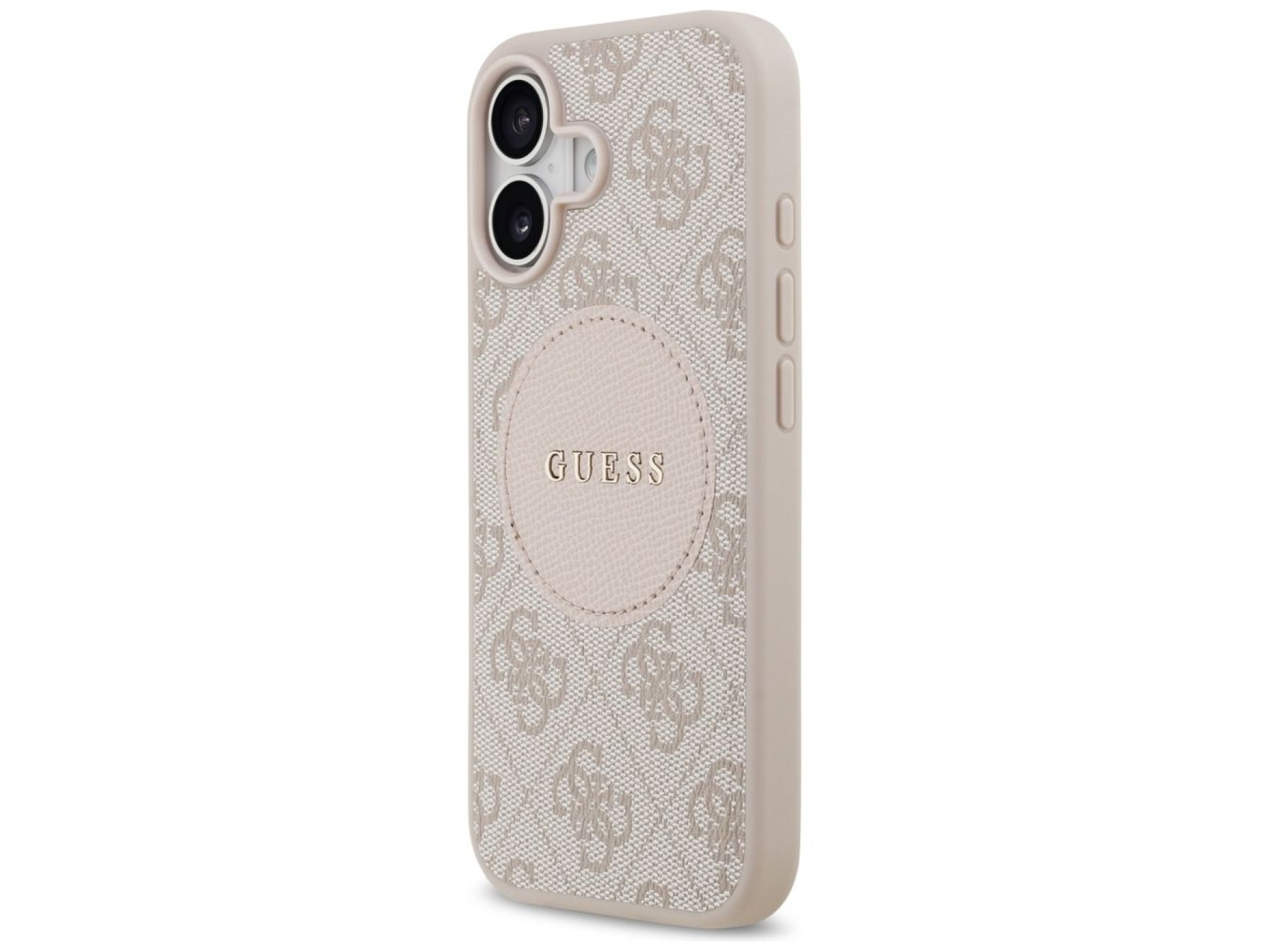 Capa MagSafe Guess 4G Circle Classic Logo para iPhone 17 - Rosa