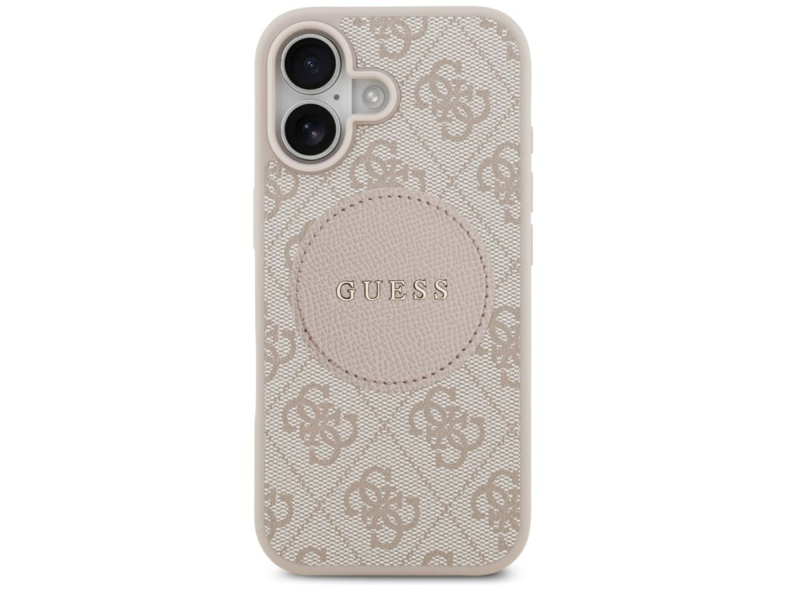 Capa MagSafe Guess 4G Circle Classic Logo para iPhone 17 - Rosa