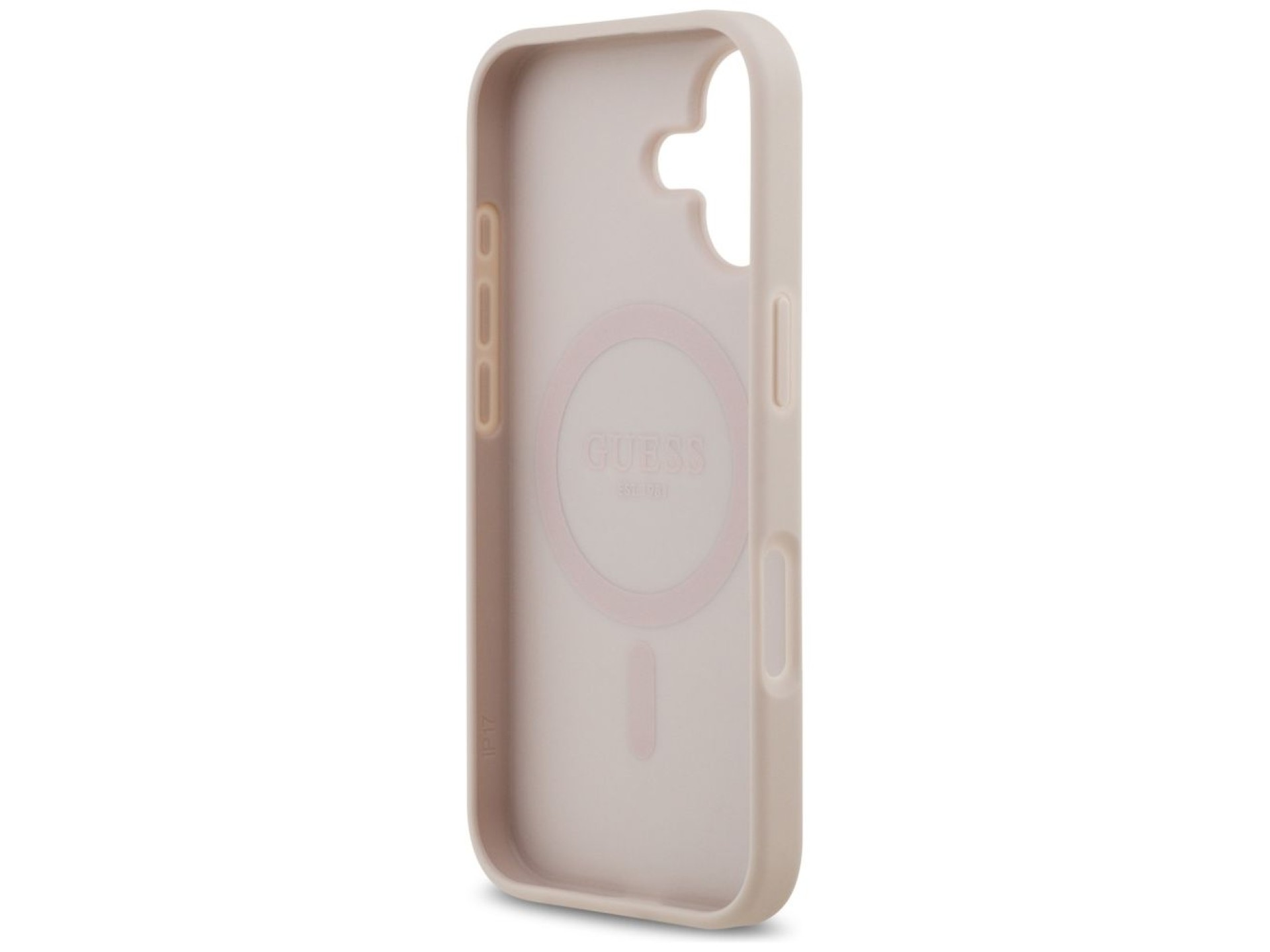Capa MagSafe Guess 4G Circle Classic Logo para iPhone 17 - Rosa