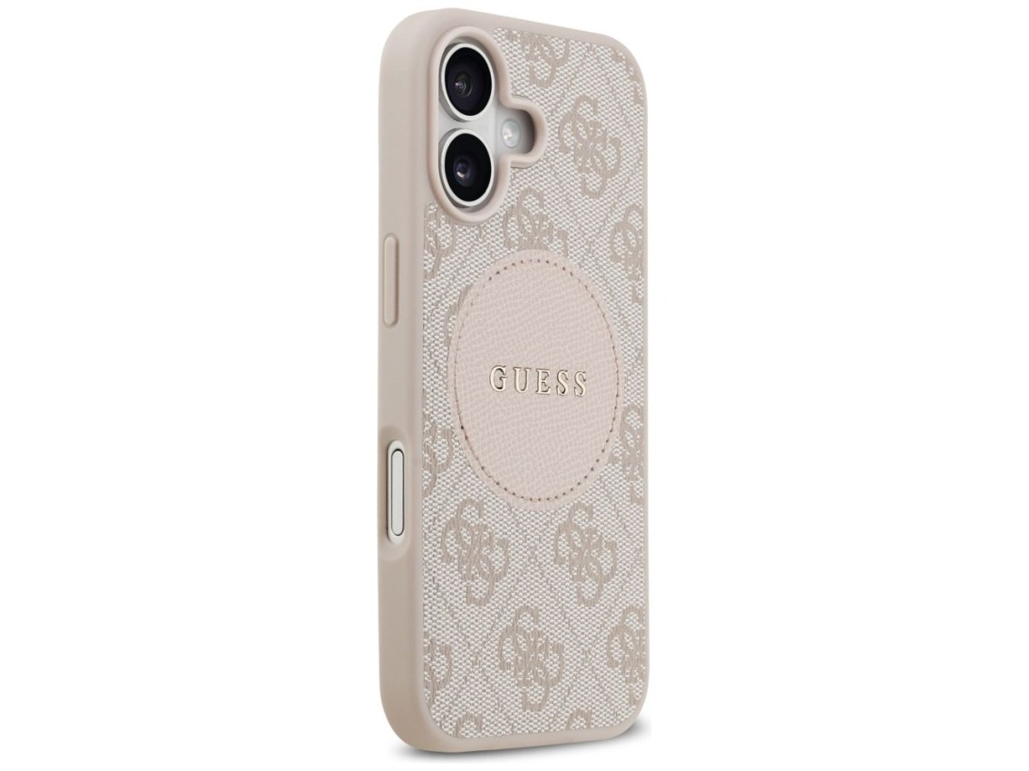 Capa MagSafe Guess 4G Circle Classic Logo para iPhone 17 - Rosa