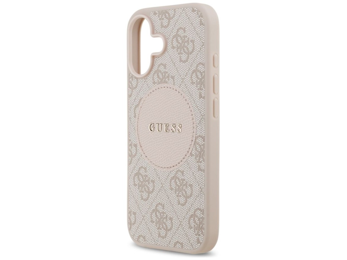 Capa MagSafe Guess 4G Circle Classic Logo para iPhone 17 - Rosa