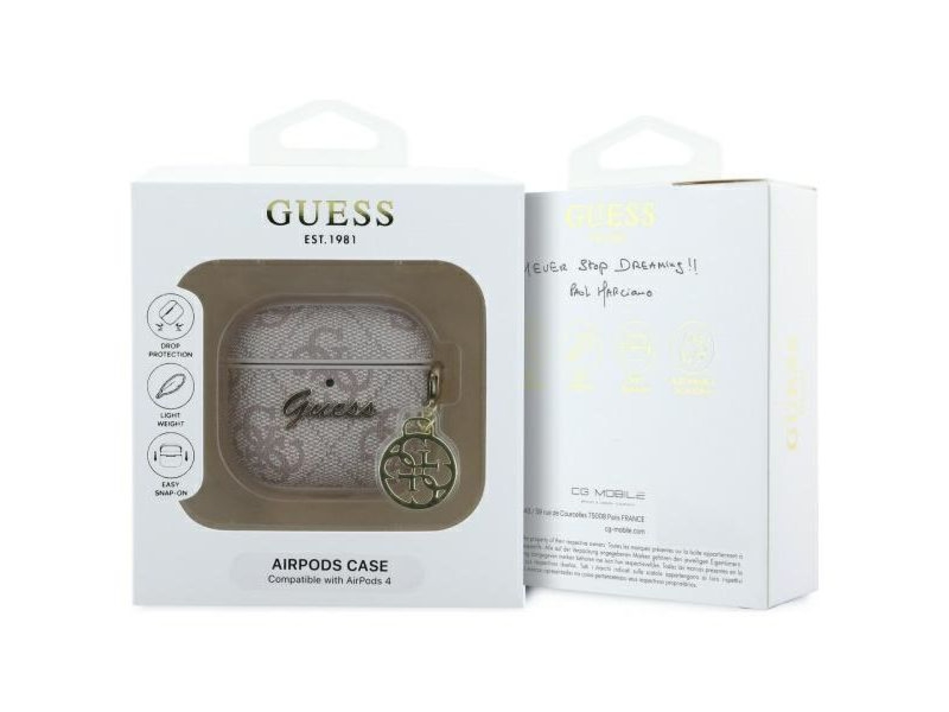 Guess GUA4G4GSMP AirPods 4 cover pink/pink 4G Charm Collection