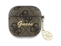 Capa Guess GUA4G4GSMW para AirPods 4, marrom, cole��o Charm 4G