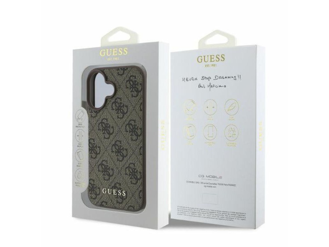 Capa Guess 4G Classic para iPhone 16 - Marrom