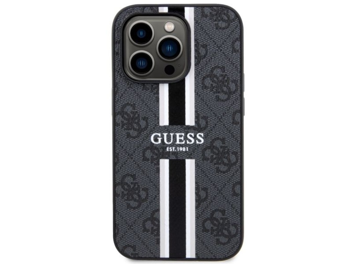 Guess GUHMP14LP4RPSK iPhone 14 Pro 6.1" black/black hardcase 4G Printed Stripes MagSafe