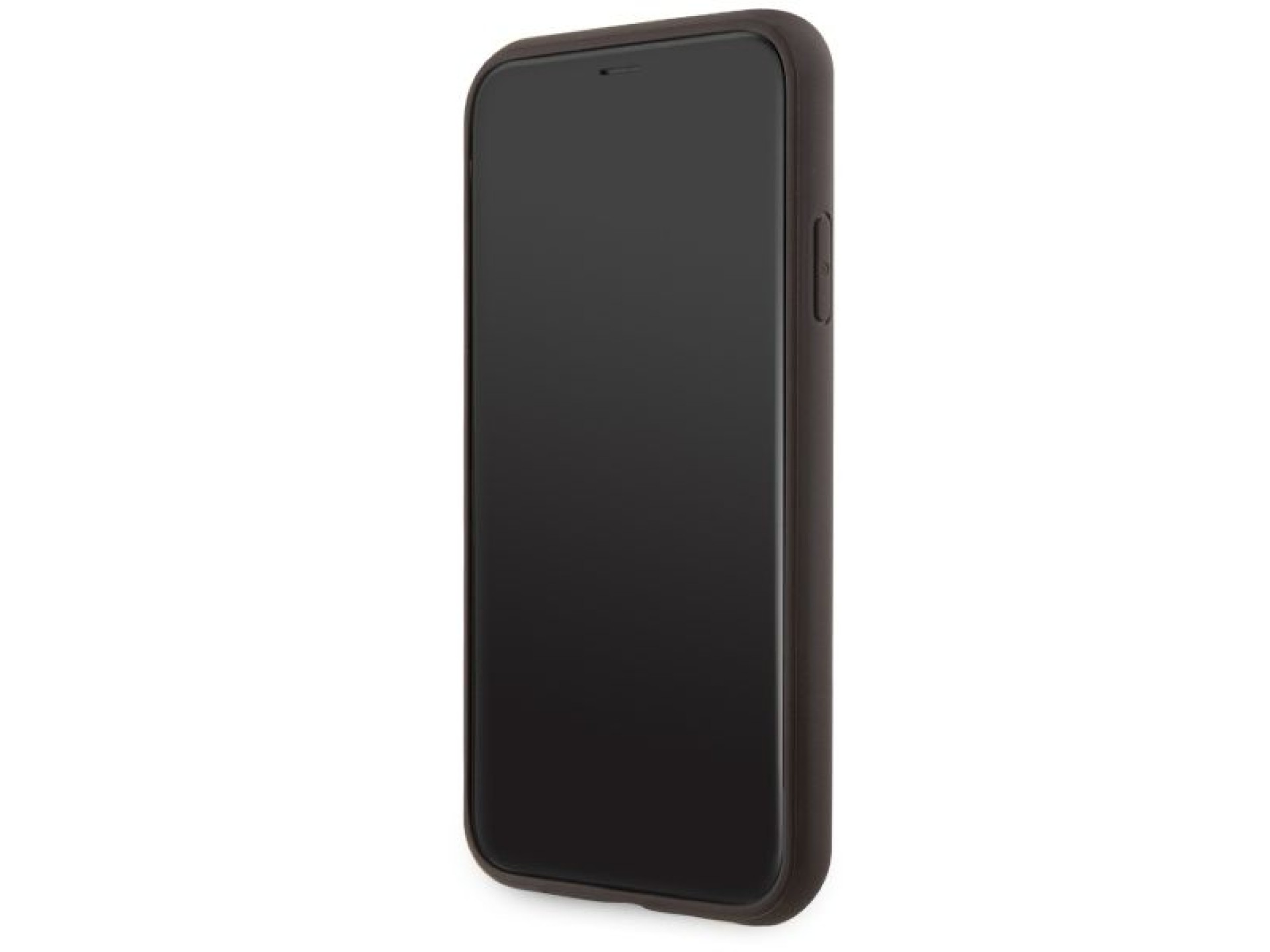 Capa rígida Guess GUHMN61P4RPSW para iPhone 11/Xr, marrom/marrom, com listras estampadas, compatível