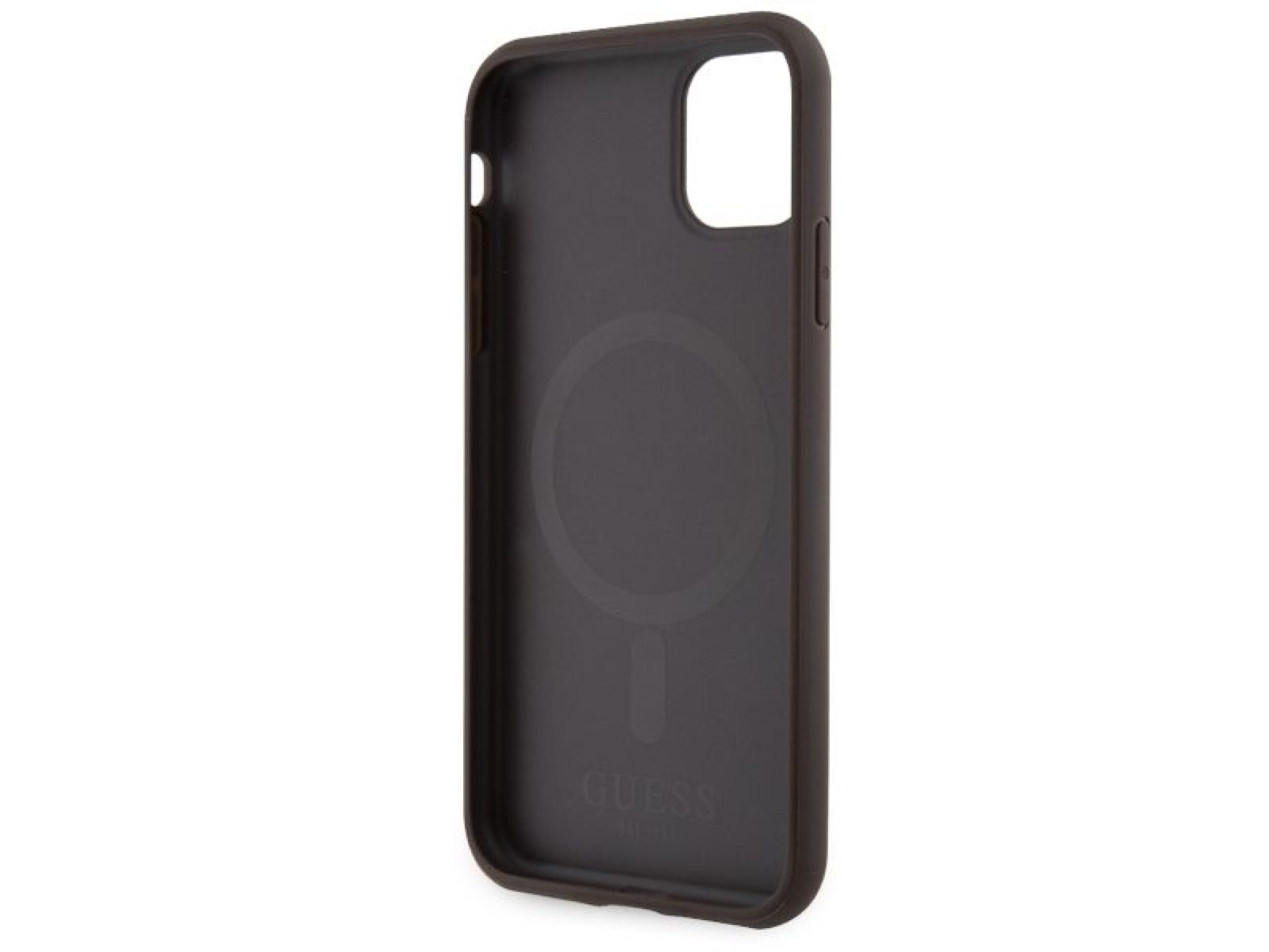Capa rígida Guess GUHMN61P4RPSW para iPhone 11/Xr, marrom/marrom, com listras estampadas, compatível