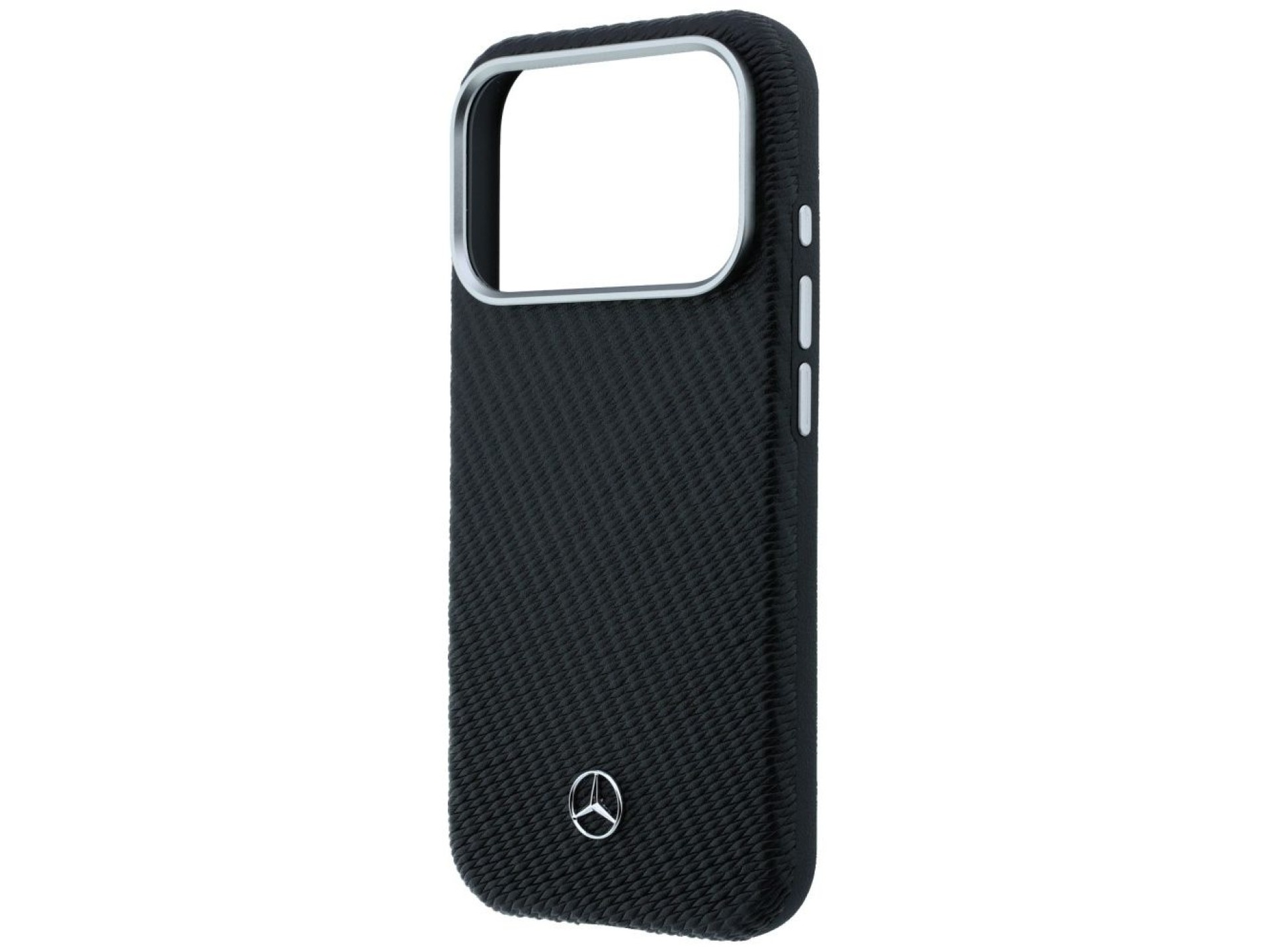 Capa Mercedes em couro com efeito madeira e MagSafe para iPhone 17 Pro Max - Preta
