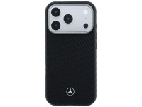 Capa Mercedes em couro com efeito madeira e MagSafe para iPhone 17 Pro Max - Preta