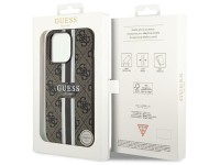 Capa rígida Guess GUHMP13LP4RPSW para iPhone 13 Pro / 13 de 6,1" marrom/marrom com listras estampada Capa rígida Guess GUHMP13LP4RPSW para iPhone 13 Pro / 13 de 6,1" marrom/marrom com listras estampada