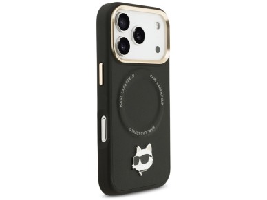 Karl Lagerfeld Big Strap Choupette Metal Logo MagSafe Case for iPhone 17 Pro Max - Black Karl Lagerfeld Big Strap Choupette Metal Logo MagSafe Case for iPhone 17 Pro Max - Black