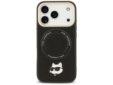 Karl Lagerfeld Big Strap Choupette Metal Logo MagSafe Case for iPhone 17 Pro Max - Black Karl Lagerfeld Big Strap Choupette Metal Logo MagSafe Case for iPhone 17 Pro Max - Black