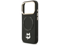 Karl Lagerfeld Big Strap Choupette Metal Logo MagSafe Case for iPhone 17 Pro Max - Black