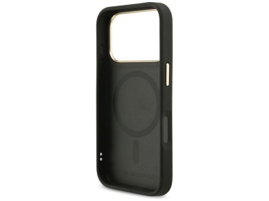 Karl Lagerfeld Big Strap Choupette Metal Logo MagSafe Case for iPhone 17 Pro Max - Black