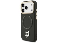 Karl Lagerfeld Big Strap Choupette Metal Logo MagSafe Case for iPhone 17 Pro Max - Black