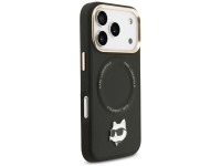 Karl Lagerfeld Big Strap Choupette Metal Logo MagSafe Case for iPhone 17 Pro Max - Black