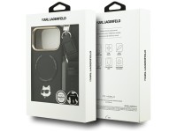 Karl Lagerfeld Big Strap Choupette Metal Logo MagSafe Case for iPhone 17 Pro Max - Black