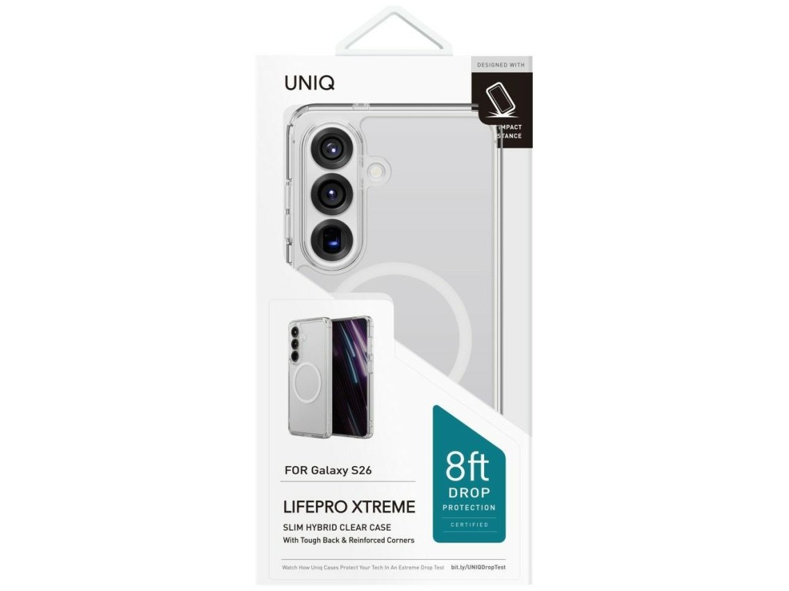 Capa Uniq LifePro Xtreme para Samsung Galaxy S26 com carregamento Magclick - Transparente