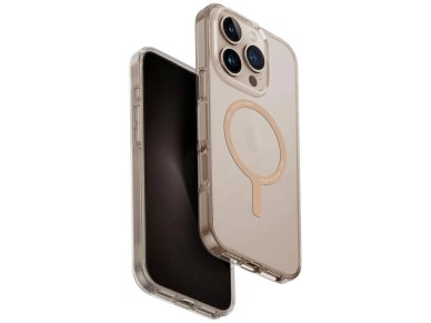 Funda de carga Uniq Clario Magclick para iPhone 16 Pro - Oro transparente
